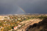 Rainbow over the city of Konya, Turkey