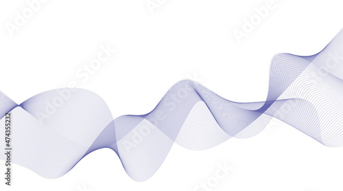 Color of year 2022 very peri abstract vector background with dynamic wave on white background. Geometric abstract wavy lines background. Vector illustration