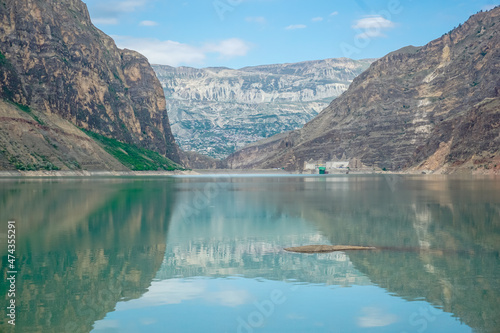 Irganai reservoir and beautiful mountains around