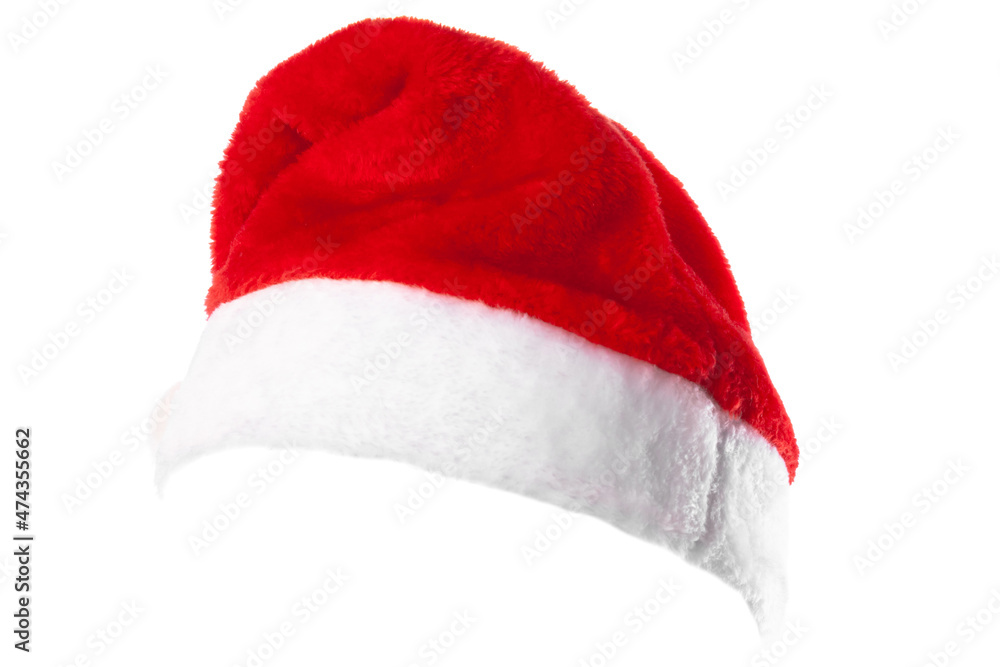 Santa Claus or christmas red hat isolated on white background Santa Claus or christmas red hat isolated on white background