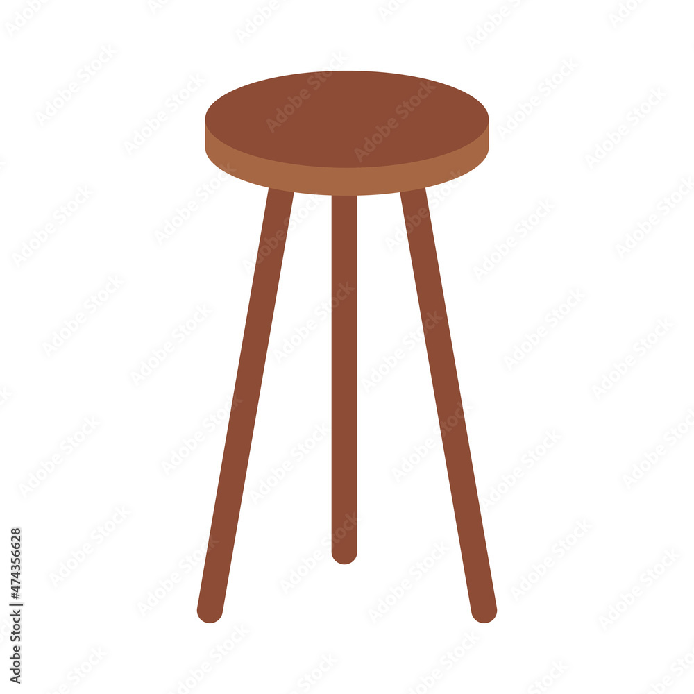 Three legged bar stool icon, wooden stool stock illustration Three legged bar stool icon, wooden stool stock illustration