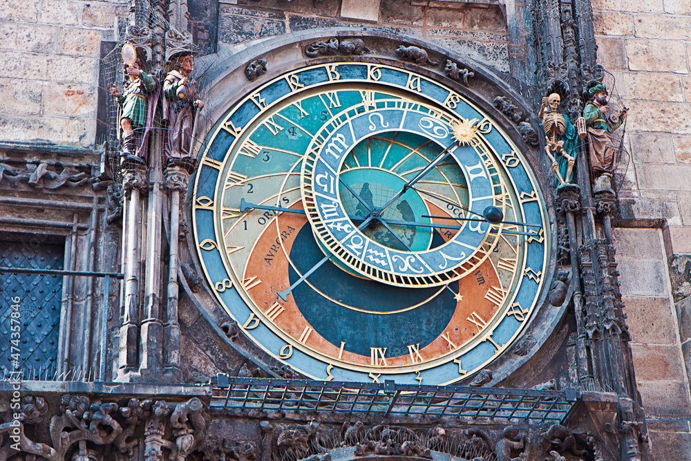 Prague, Czech republik: the astronomical clock, detail