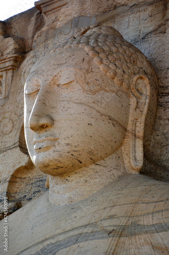 Sri Lanka, Polonnaruwa, sitting Buddha in Gal Vihara