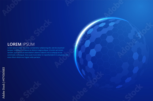 Dome shield geometric vector illustration on a blue background