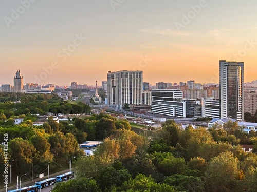 Evening horizon of summer in Moscow