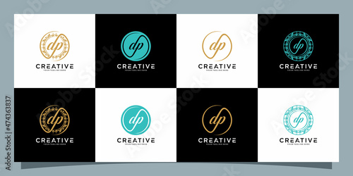 Fotografie Set of initials letter dp abstract logo vector design