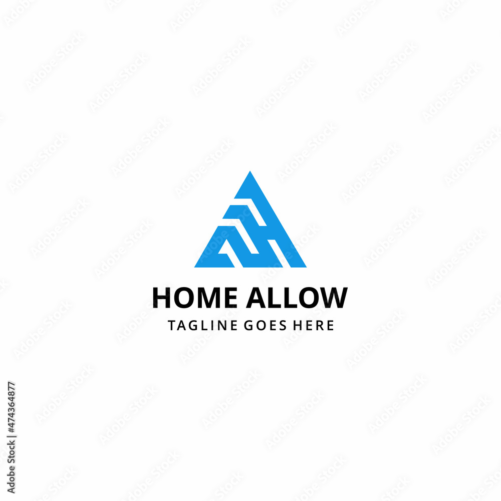 Modern creative initials abstract illustration A,H,H,A triangle sign geometric logo design template Modern creative initials abstract illustration A,H,H,A triangle sign geometric logo design template