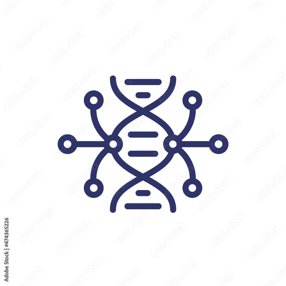 DNA sequencing, genetics line icon DNA sequencing, genetics line icon