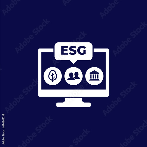 ESG, Environmental, social governance vector icon for web