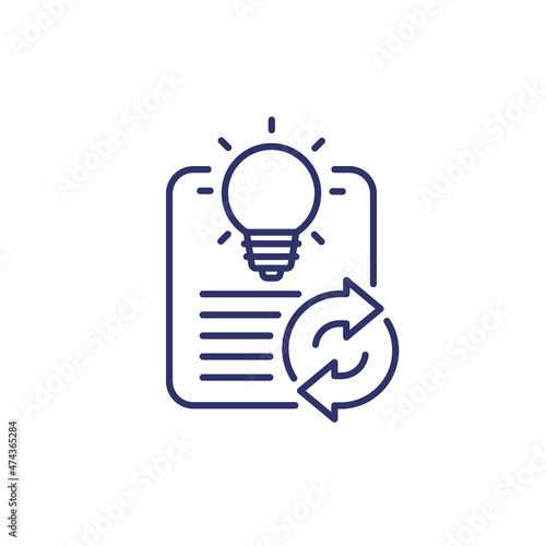 patent renewal line icon, vector