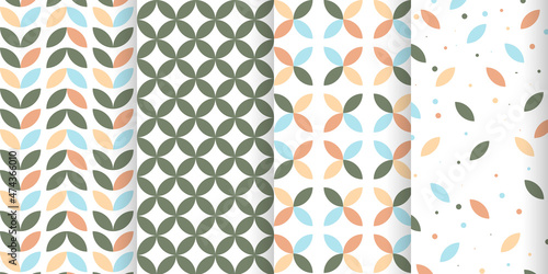 Set of scandinavian seamless pattern