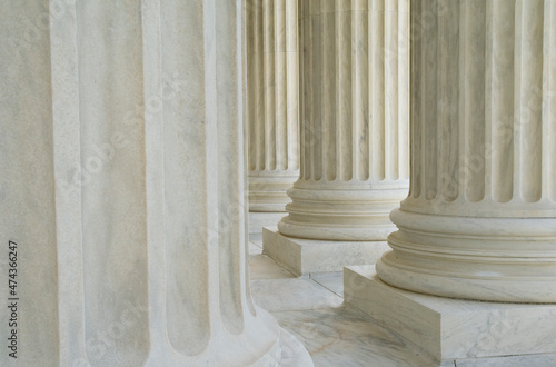 Neoclassic columns in a row.