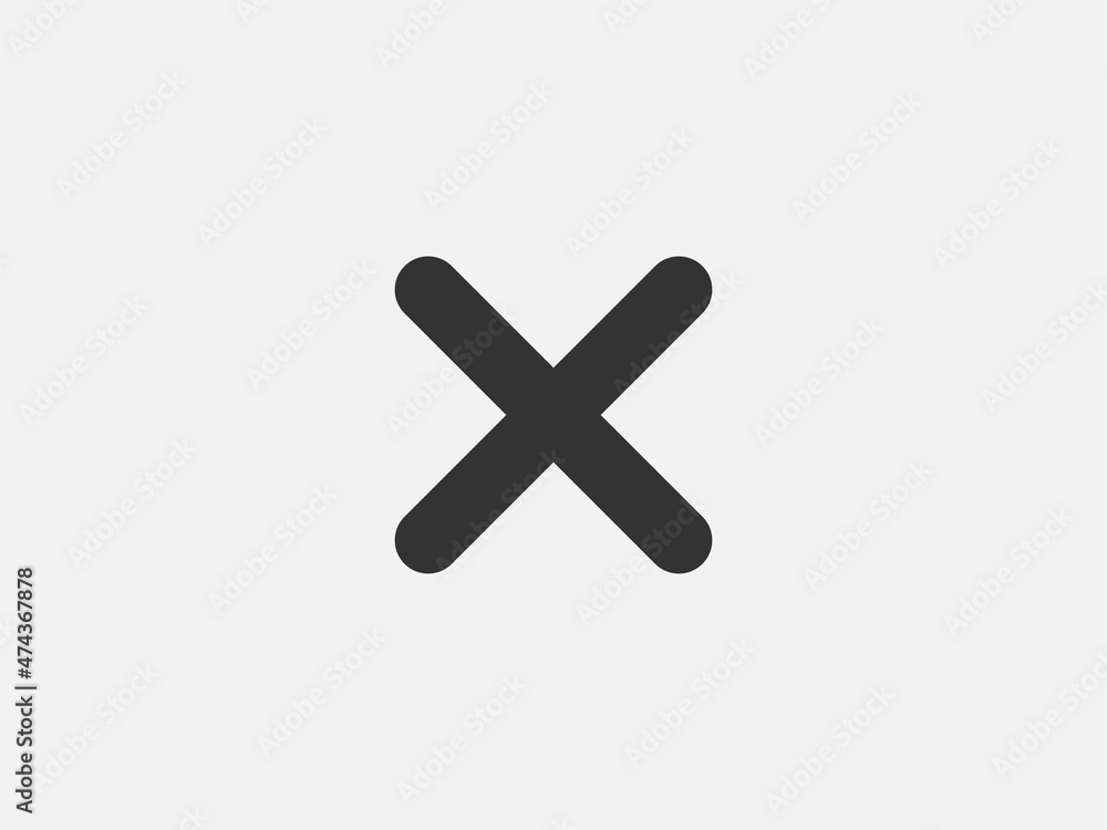 Fototapeta premium Close icon vector sign. Cancel symbol web design. Error, denied, avoid or wrong data button.