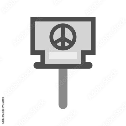 Activism Flat Grayscale Vector Icon Design