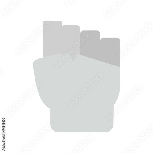 Fist Flat Grayscale Vector Icon Design