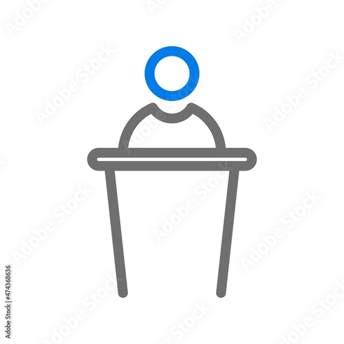 Debate Line Blue Vector Icon Design