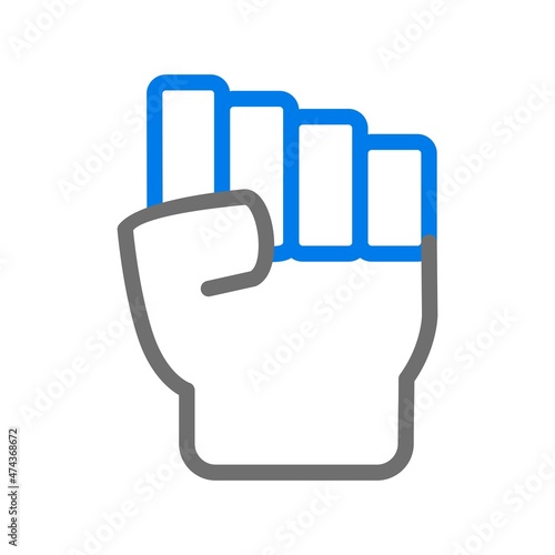 Fist Line Blue Vector Icon Design