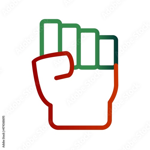 Fist Line Gradient Vector Icon Design