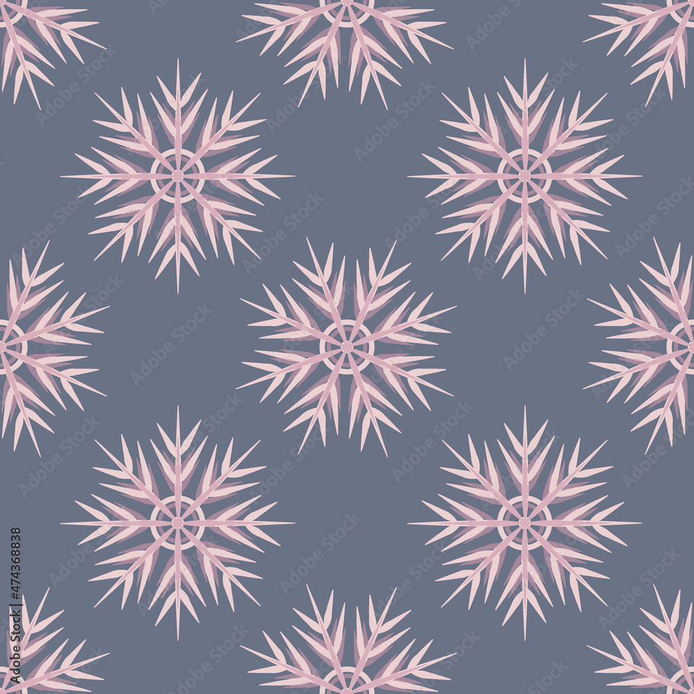 A seamless pattern on a square background is snowflakes. Design element