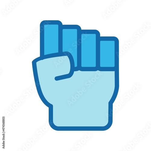 Fist Line Filled Blue Vector Icon Design