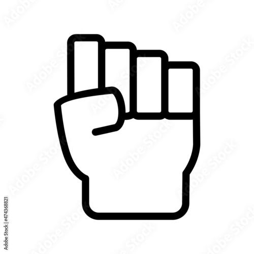 Fist Line Vector Icon Design