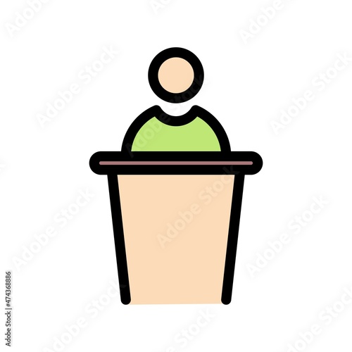 Debate Line Filled Vector Icon Design