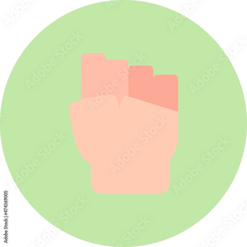 Fist Flat Circle Vector Icon Design