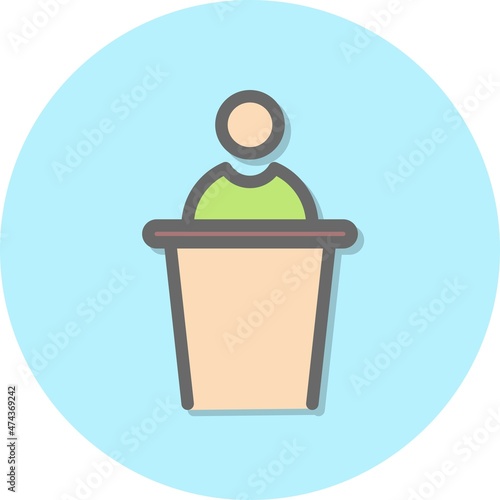 Debate Line Filled Circle Vector Icon Design