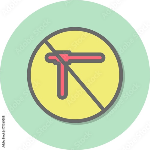 No Voilance Line Filled Circle Vector Icon Design