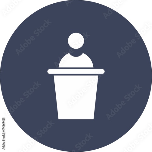 Debate Glyph Circle Vector Icon Design