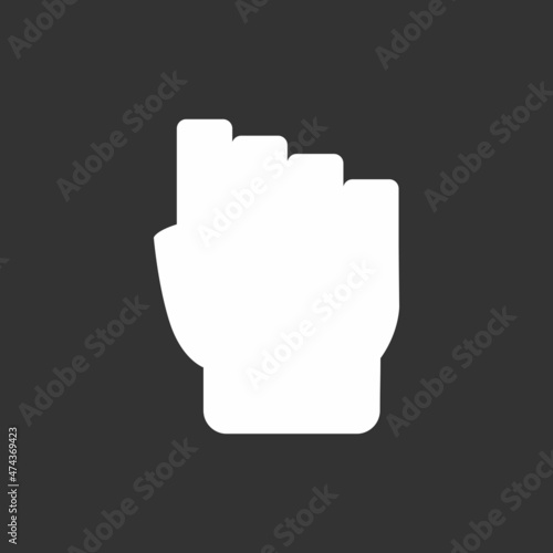 Fist Glyph Inverted Vector Icon Design