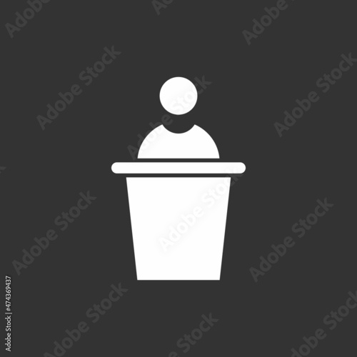 Debate Glyph Inverted Vector Icon Design