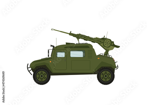 Modern Military Vehicle Illustration, Suitable For Game Asset, Icon, Infographic