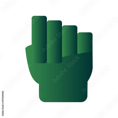 Fist Glyph Gradient Vector Icon Design