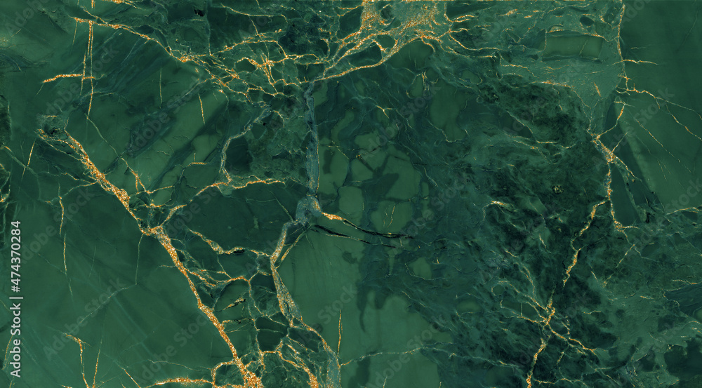 green marble with golden veins. green golden natural texture of marble