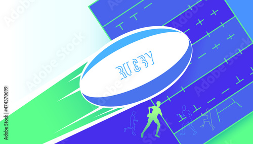 Vector illustration of rugby abstract background. Sports concept