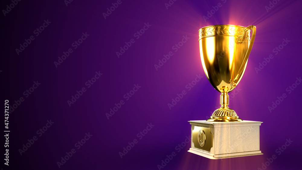 beautiful shining golden award bowl on pedestal - object 3D rendering beautiful shining golden award bowl on pedestal - object 3D rendering