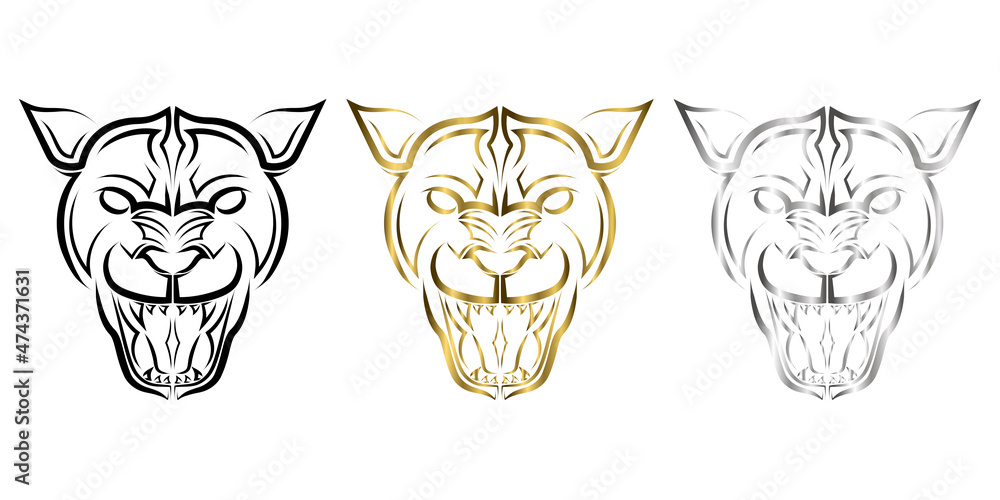 line art of cougar head. Good use for symbol, mascot, icon, avatar, tattoo, T Shirt design, logo or any design you want. line art of cougar head. Good use for symbol, mascot, icon, avatar, tattoo, T Shirt design, logo or any design you want.