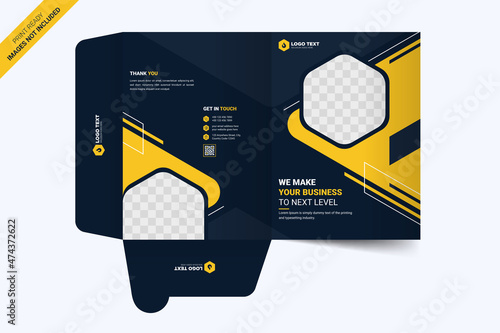 Presentation folder template design, Folder design, cover for catalog, brochures,
