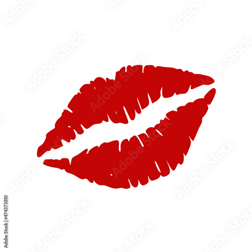 red lips isolated on white background