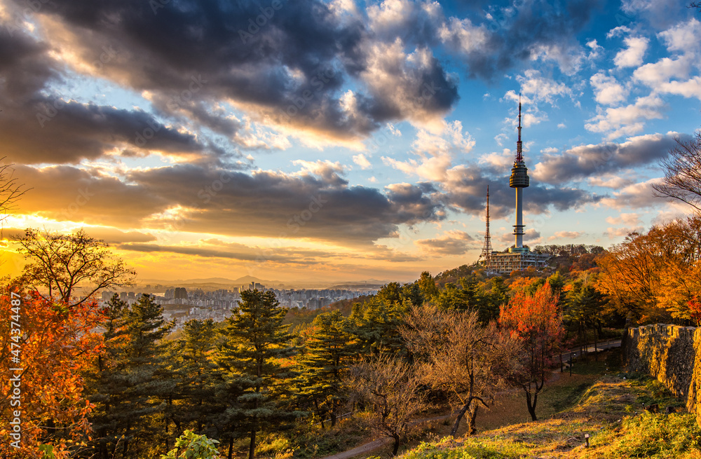 sunset in the mountains, Seoul South Korea