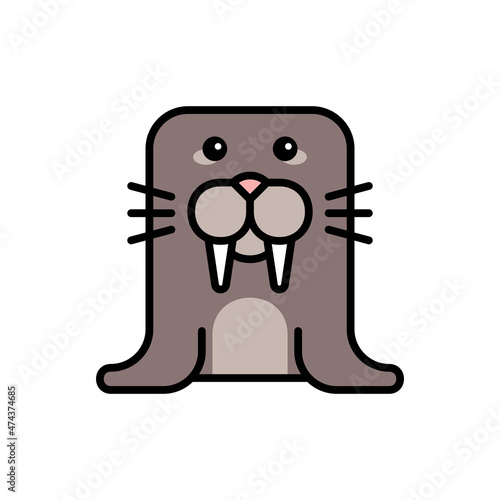 Walrus icon. Icon design. Template elements. Flat style