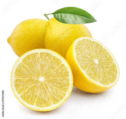 Delicious lemons, isolated on white background