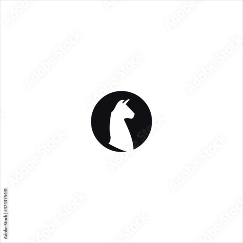 llama head logo vector template