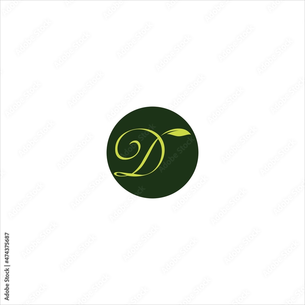 letter d logo vector template leaf emblem letter d logo vector template leaf emblem