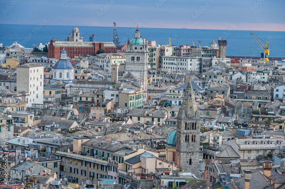 View of the old town of Genoa