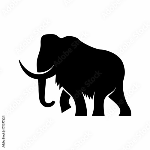 woolly mammoth silhouette logo design vector photo