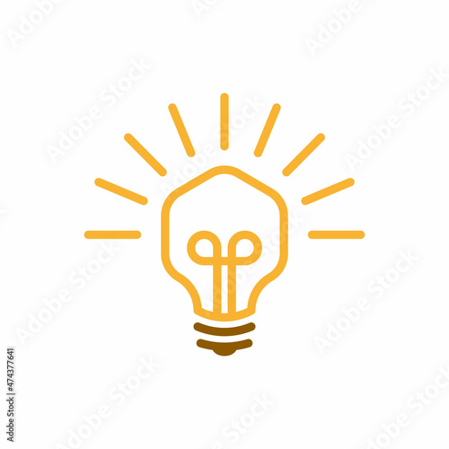 hexagon light bulb icon vector