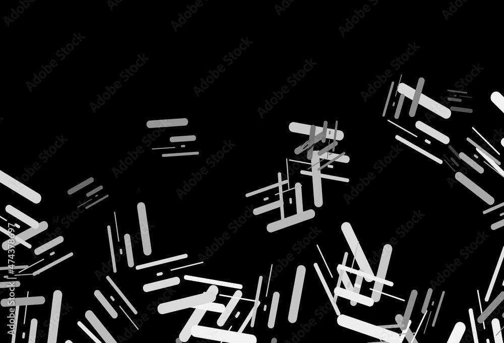 Dark silver, gray vector template with repeated sticks. Dark silver, gray vector template with repeated sticks.