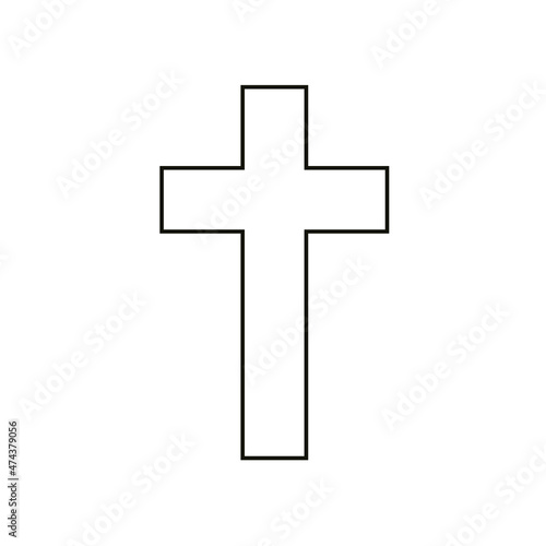 Christian Cross Icons on White Background Vector illustration. Cross symbol of crucifixion and faith.